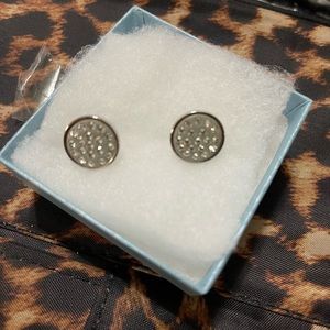 NIB Swarovski Stud Crystal Pave Earrings-Signed